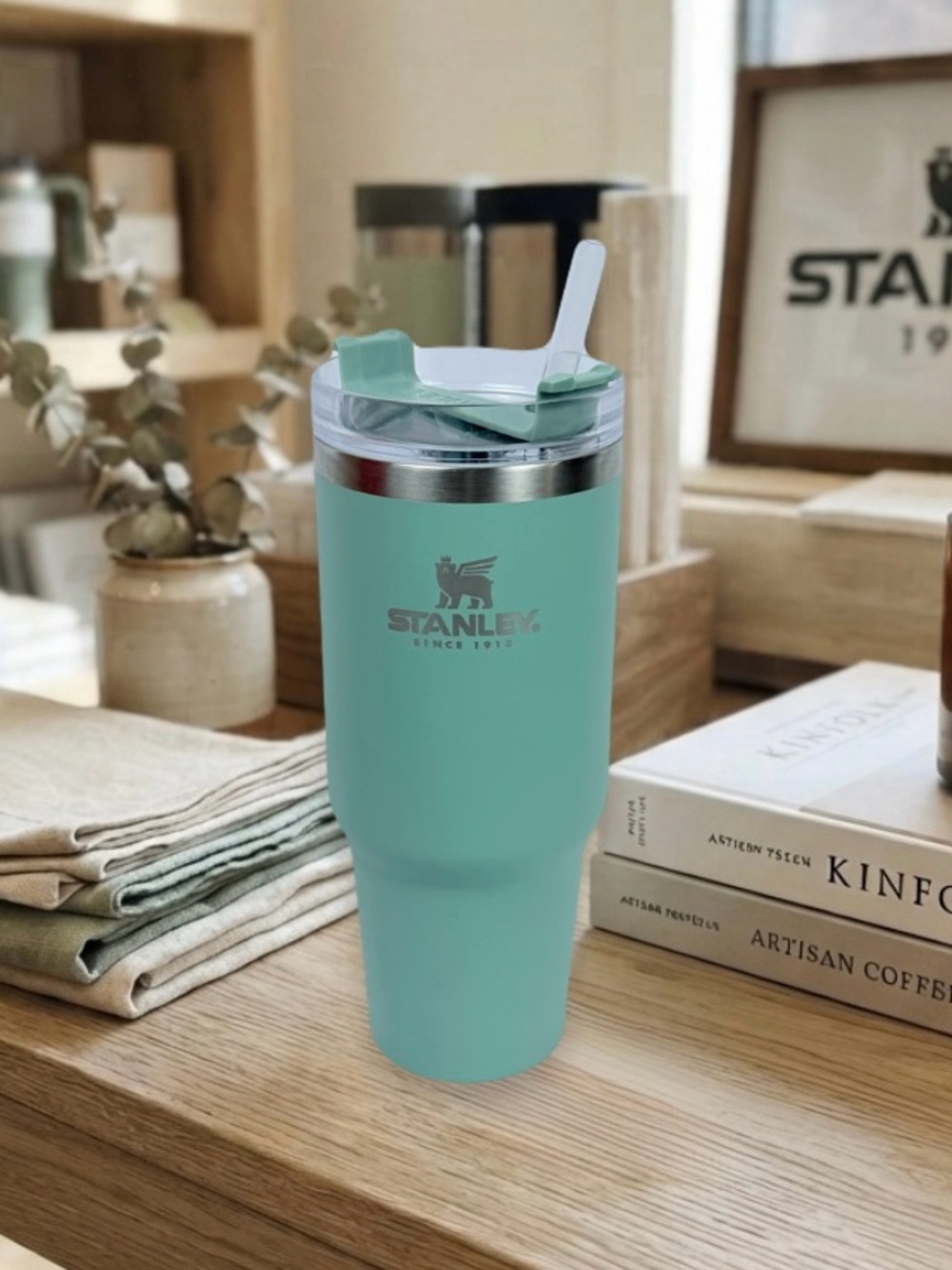 Stanley Adventure Quencher H20 FlowState Tumbler 20oz Sage Green Stainless steel